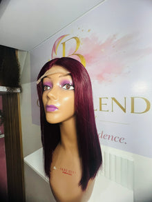 14” Burgundy 4x4 Glueless DD Lace Wig