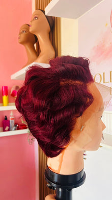 Maroon Pixie HD Frontal Wig