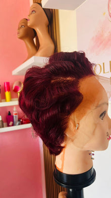 Maroon Pixie HD Frontal Wig