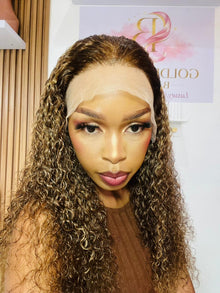 22” Piano Pixie Curly HD Frontal Wig